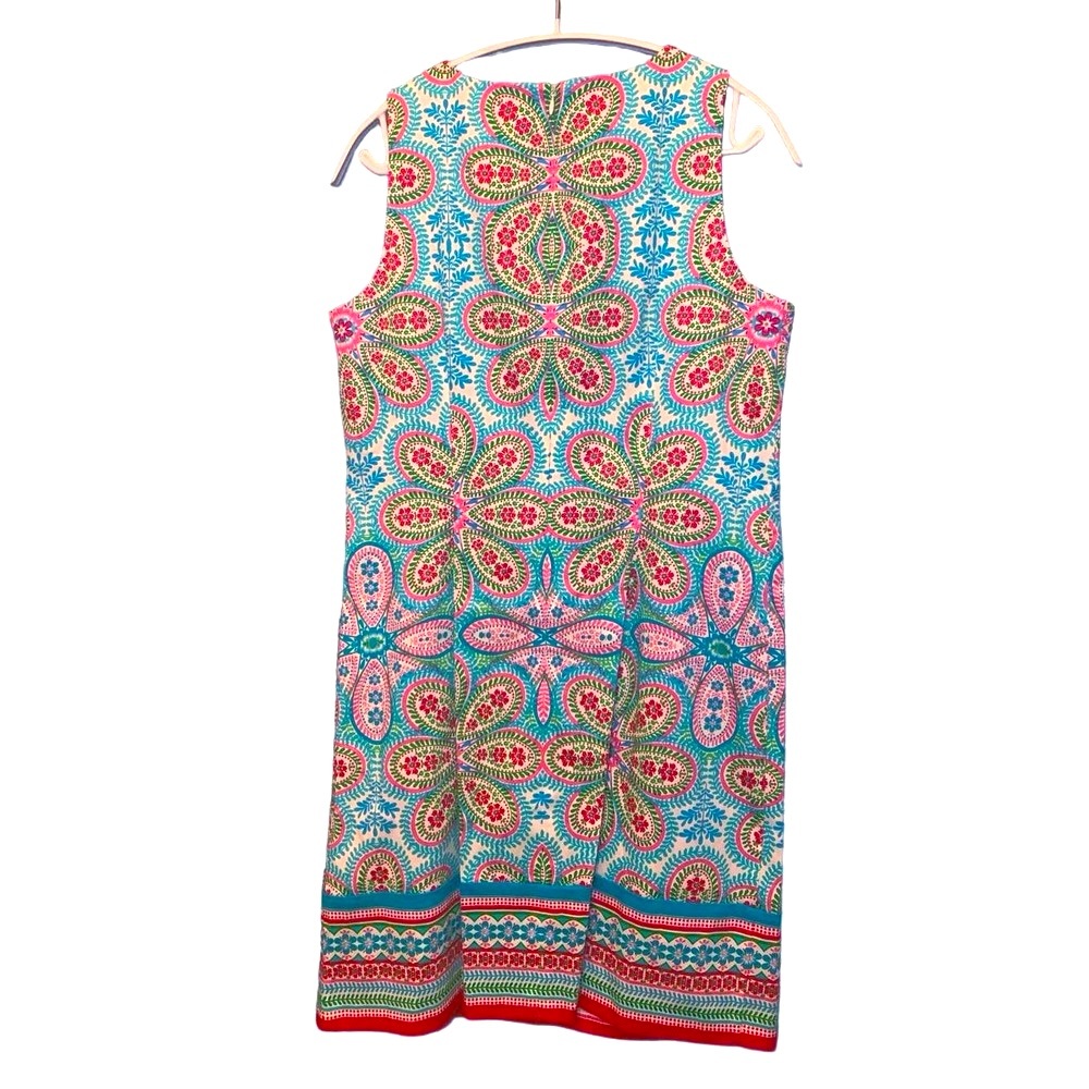 NWoT London Times‎ paisley colorful cotton shift dress girlcore barbiecore US 8 - Picture 4 of 5